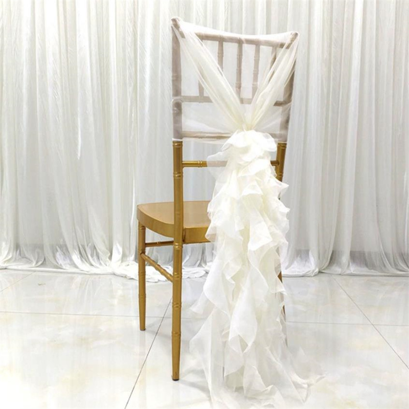 Chair Sash Organza - Décorations de chaise en bambou, nœuds