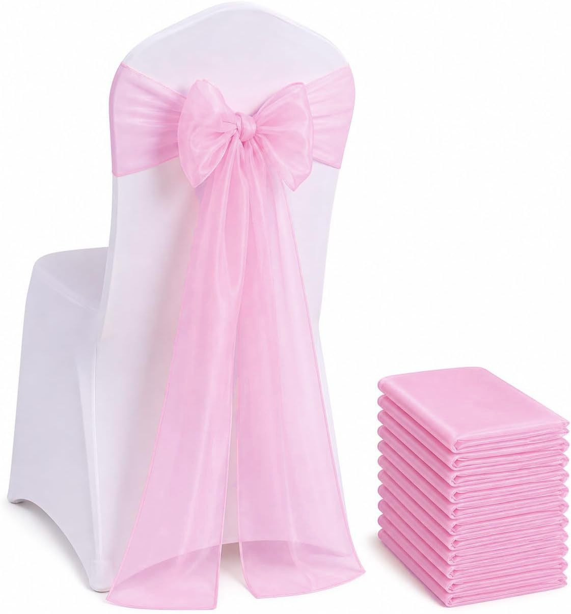 Chair Sash Organza - Nœuds de chaise en organza 100/50/10