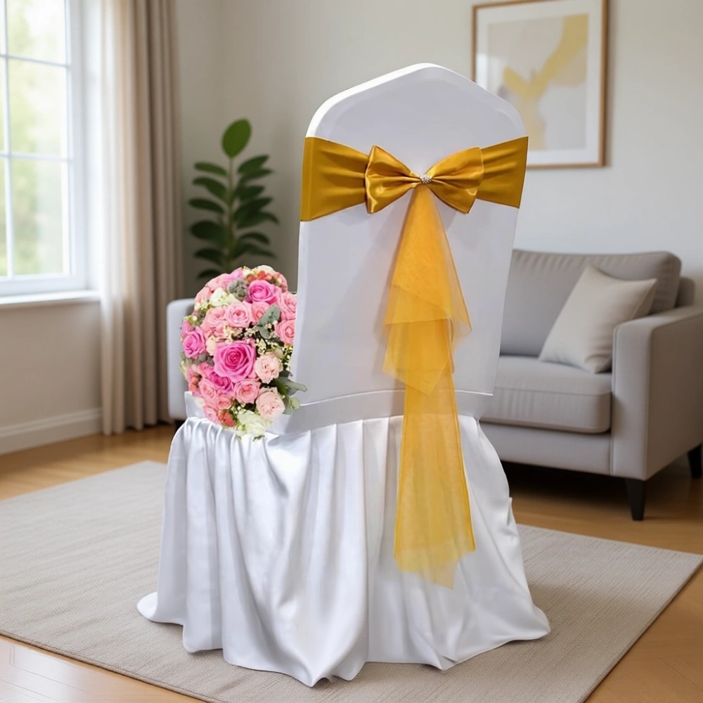 Chair Sash Organza - Nœuds de chaise en organza extensibles
