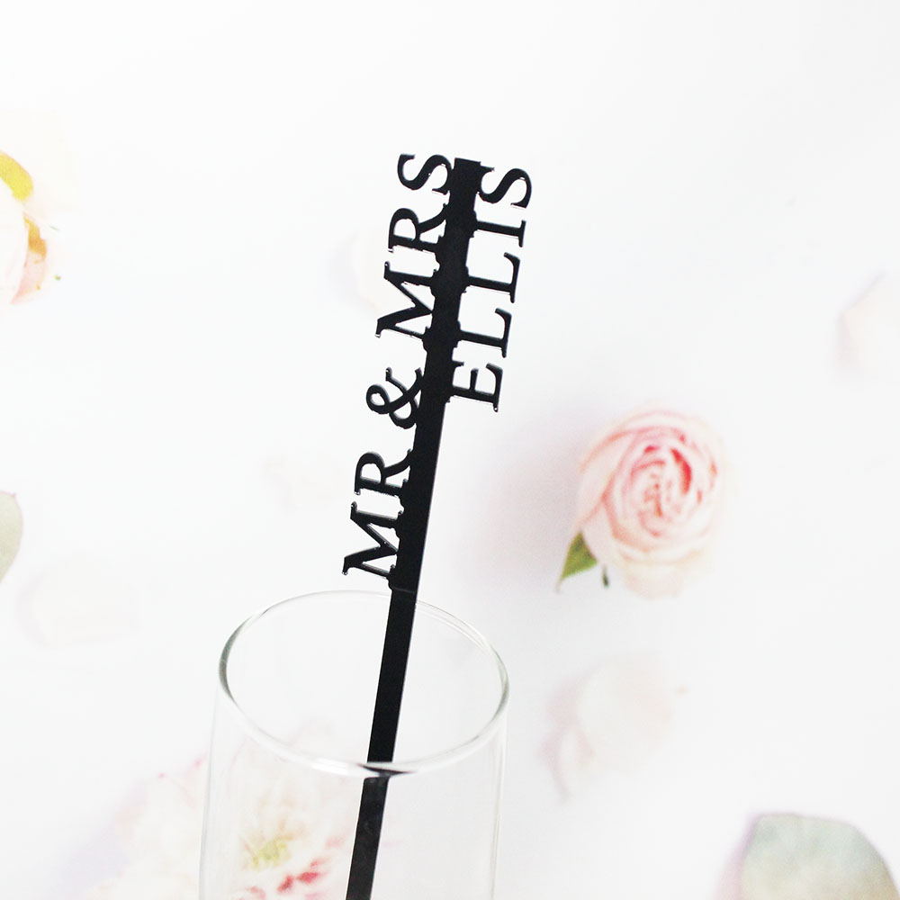 Wedding Souvenir - Agitateurs de boissons personnalisés, étiquettes de