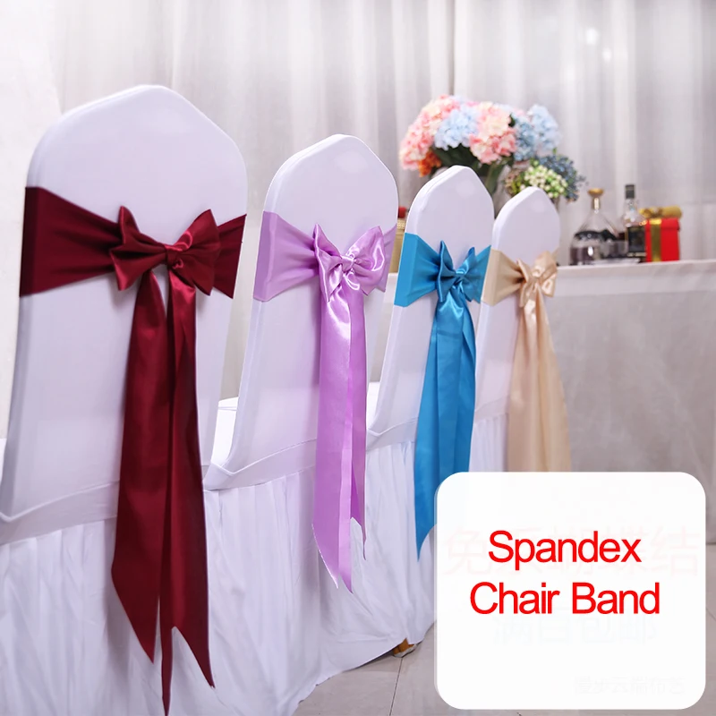 Chair Sash Organza - 25 pièces Satin Spandex chaise couverture