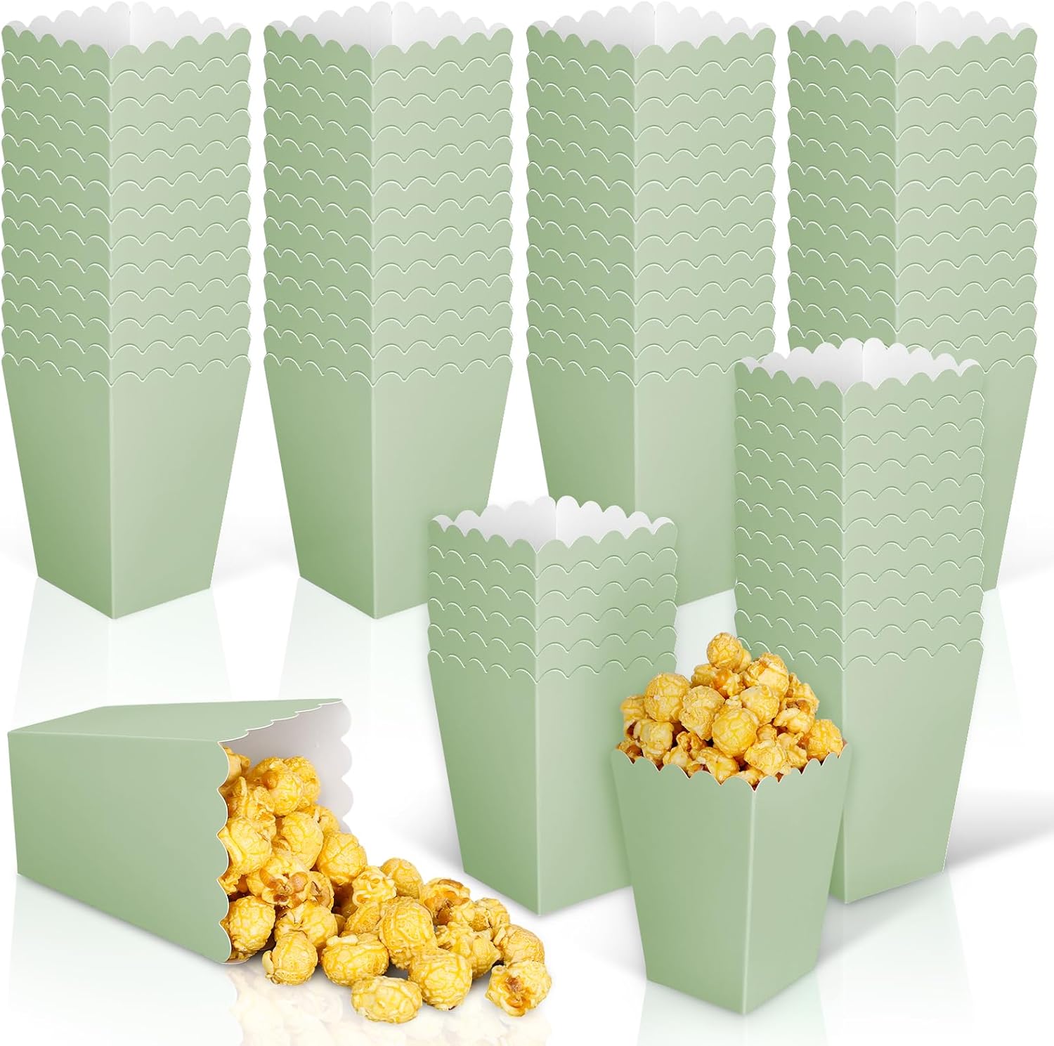 Wedding Favor Box - Mini boîtes à pop-corn vert sauge,