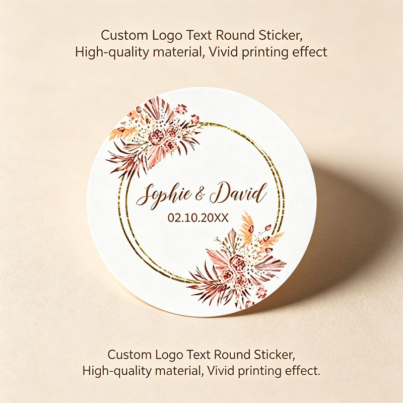 Wedding Favor Box - Autocollants personnalisés avec noms et date