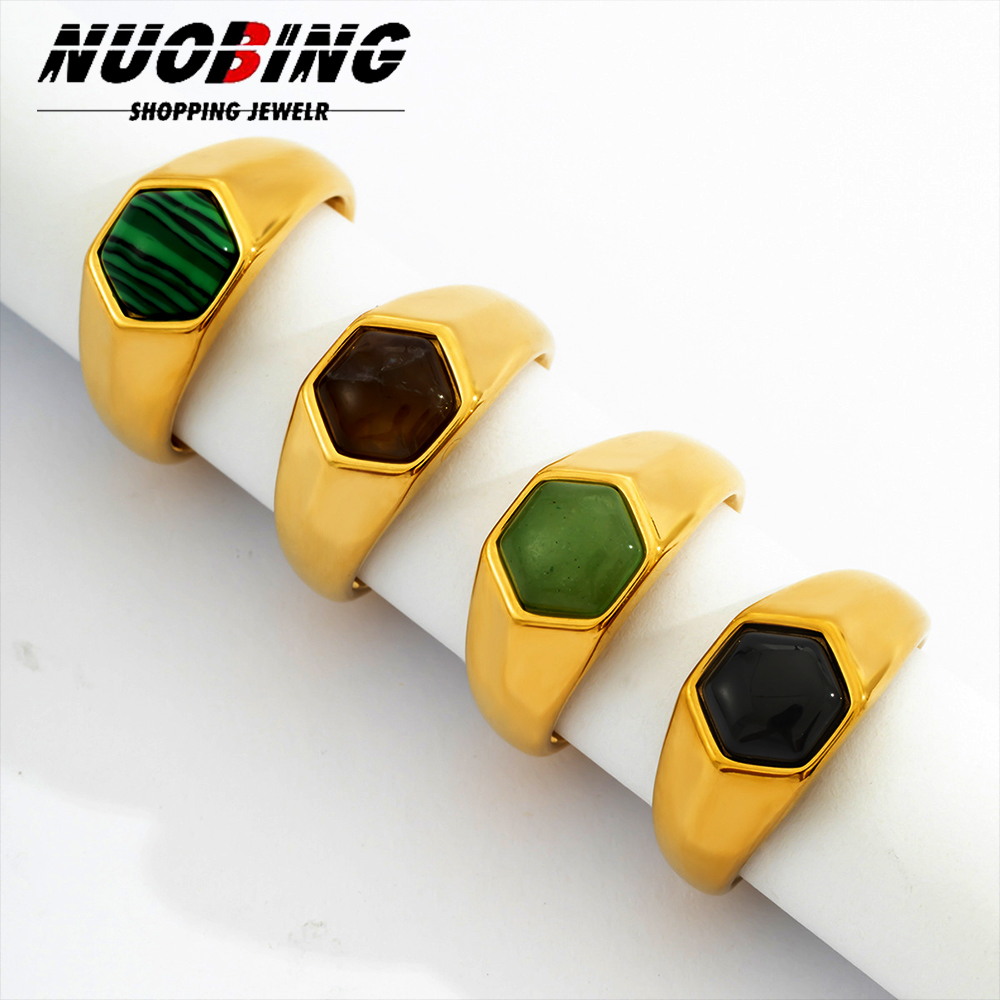 Wedding Z - Bague de mariage hexagonale en zircone