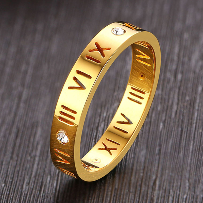 Wedding Z - Bague en chiffres romains creux pour