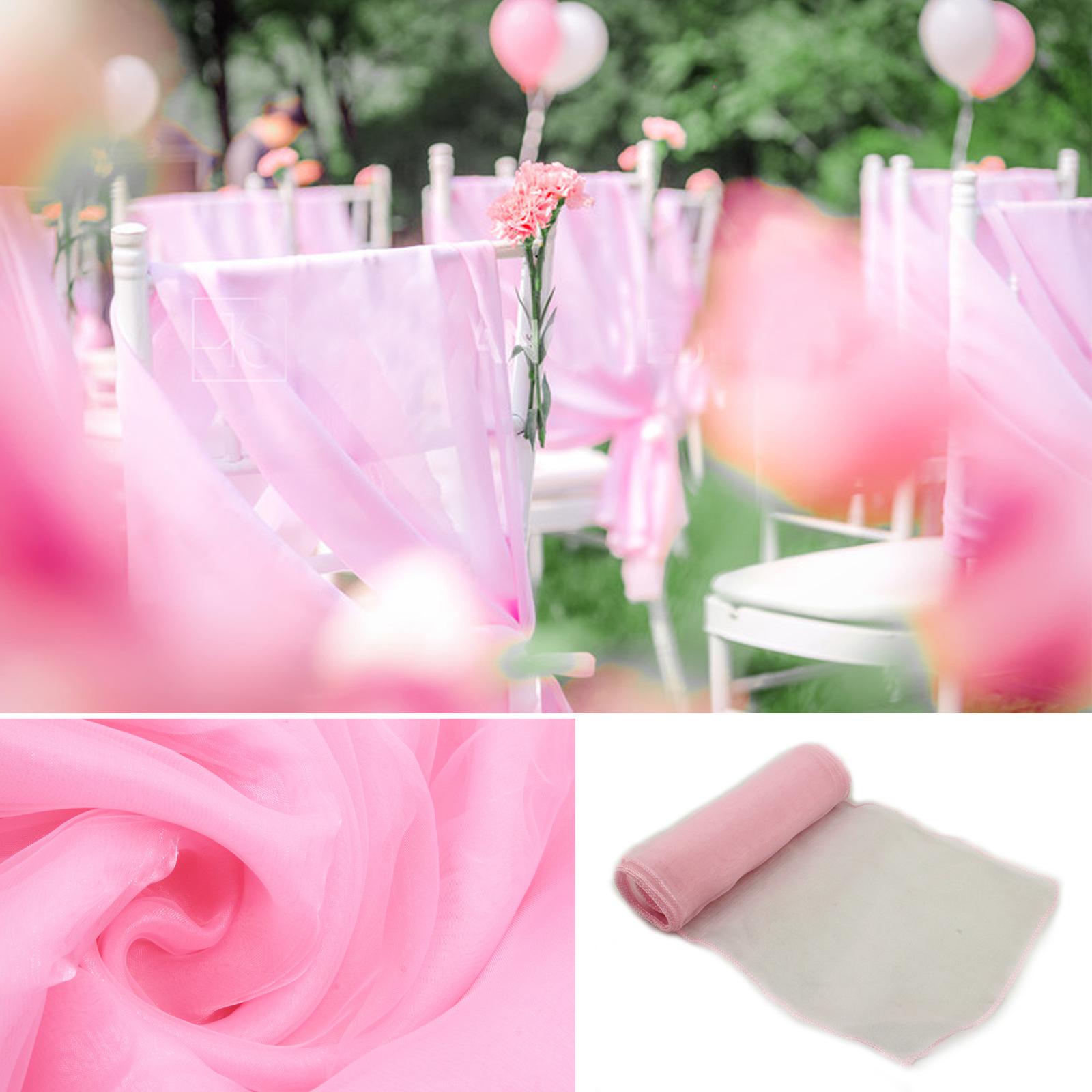 Chair Sash Organza - Ceintures de chaise en Organza, 1
