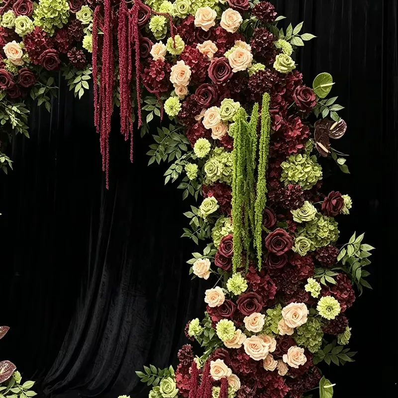 Guirlande de fleurs bordeaux e - Wedding Arch Flower avis et prix