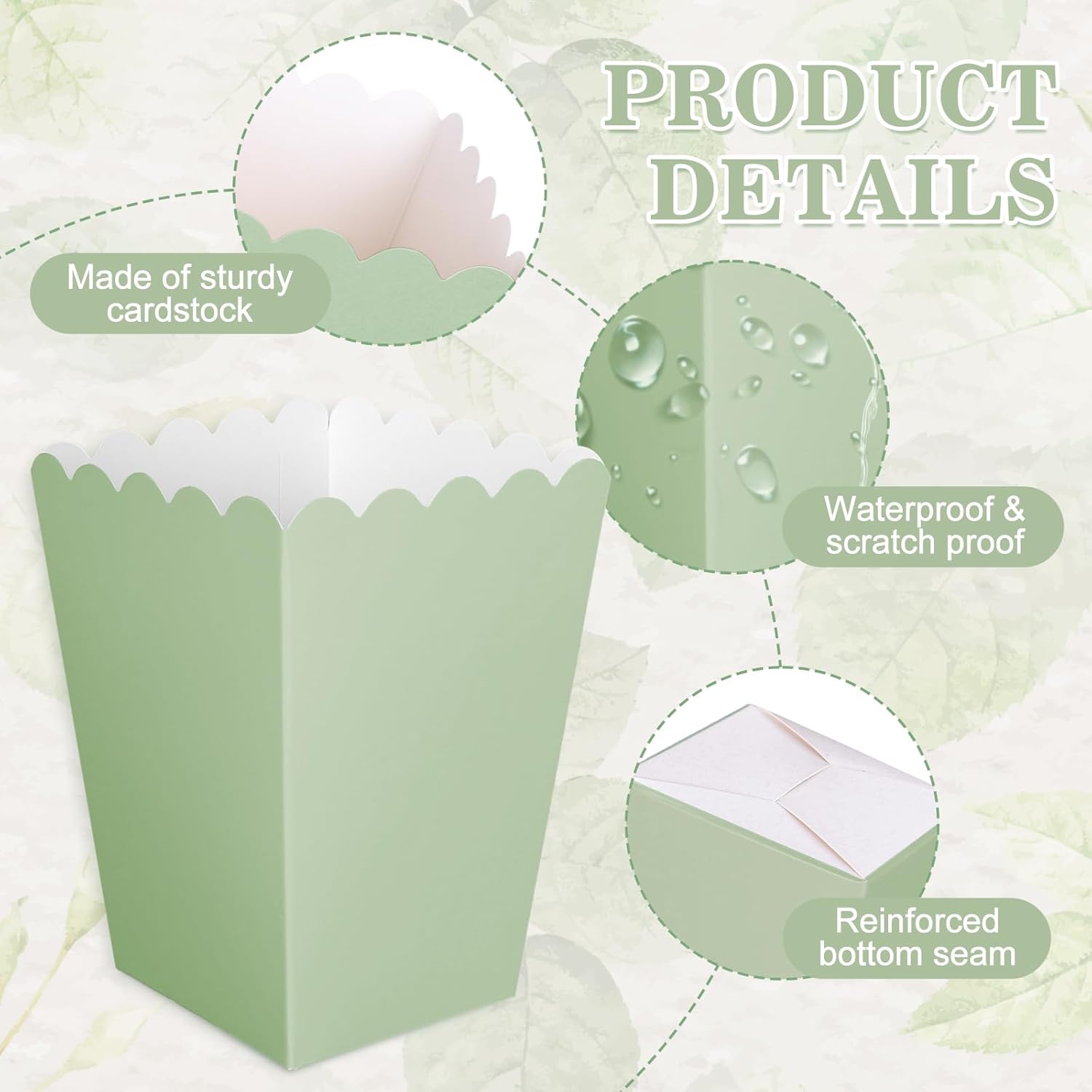 Mini boîtes à pop-corn vert sa - Wedding Favor Box avis et prix